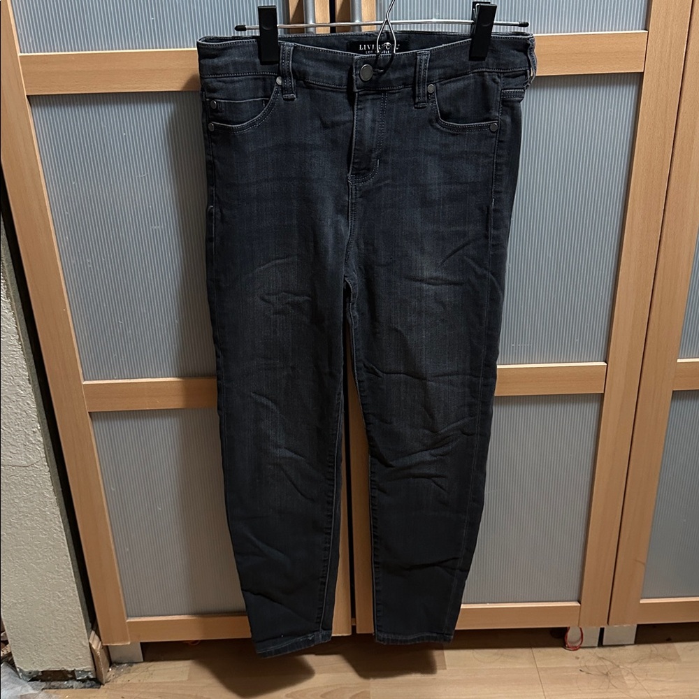 6 petite Liverpool Women’s High-Rise Ankle Jeans - Dark Gray 6p EUC
